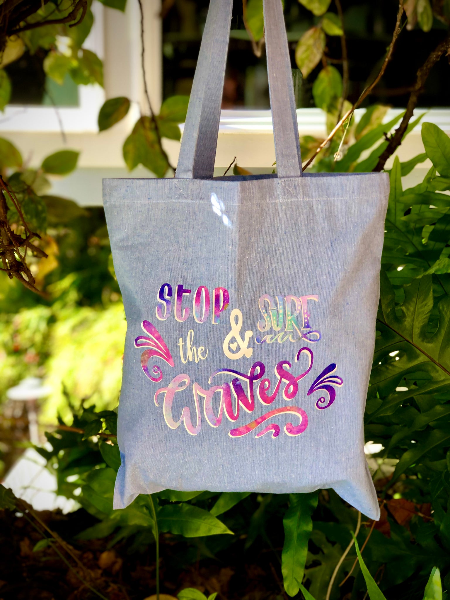 Stop and Surf the Waves Tote